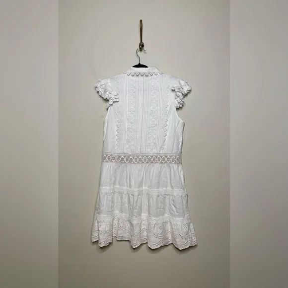 Alice + Olivia Meeko Embroidered Ruffled Sleeve Shirt Dress - threedaughtersproperties.com Alice + Olivia Meeko Embroidered Ruffled Sleeve Shirt Dress - threedaughtersproperties.com